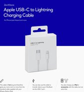 ZenXstore Apple USB-C naar Lightning oplaadkabel voor IPhone Ipad Airpod en meer