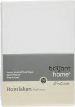 Briljant Home - Hoeslaken Jersey Multifit - 140x200 - 140 x 220 - Wit - Met Aloë Vera - Extra Grote Hoeken - Voor Matrassen tot 38 cm