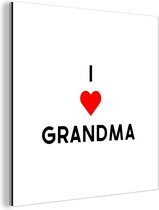 Décoration murale Métal - Peinture Aluminium Industriel - Dictons - J'aime grand-mère - Citations - Grand-mère - 20x20 cm - Dibond - Photo sur aluminium - Décoration murale industrielle - Pour le salon/chambre