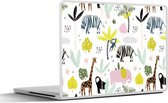 Laptop sticker - 13.3 inch - Dieren - Jungle - Palmboom - Pastel - 31x22,5cm - Laptopstickers - Laptop skin - Cover