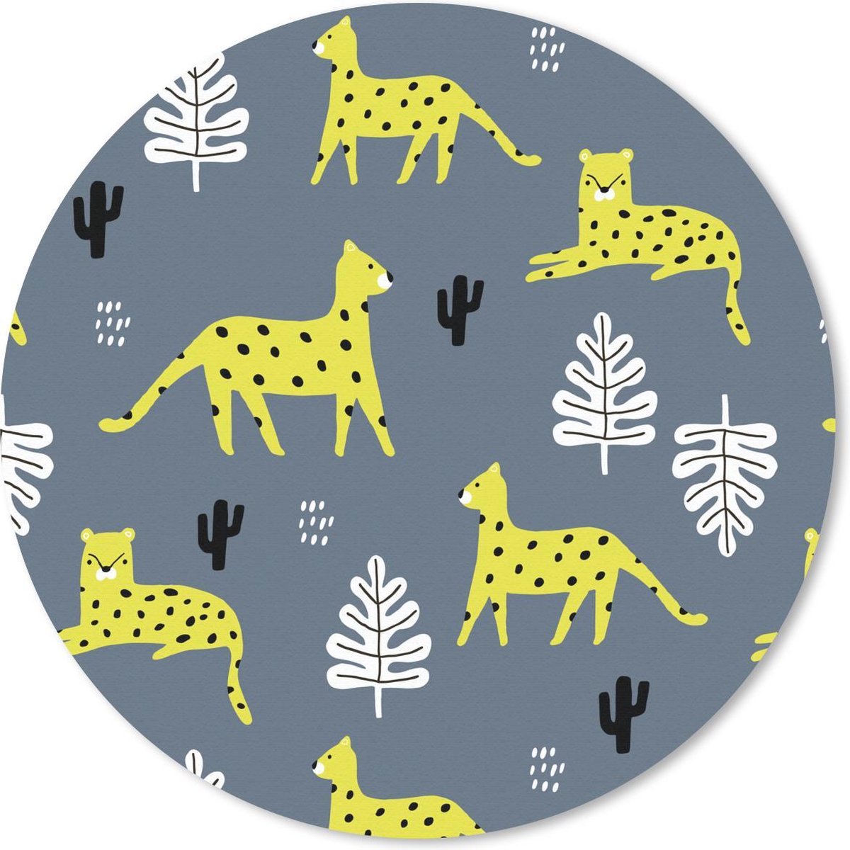 Muismat rond 20x20 cm - Mousepad Panter - Bladeren - Cactus - Patronen - Ronde muismatten