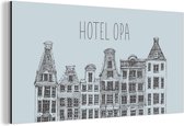 Wanddecoratie Metaal - Aluminium Schilderij Industrieel - Opa - Hotel opa - Spreuken - Quotes - 40x20 cm - Dibond - Foto op aluminium - Industriële muurdecoratie - Voor de woonkamer/slaapkamer