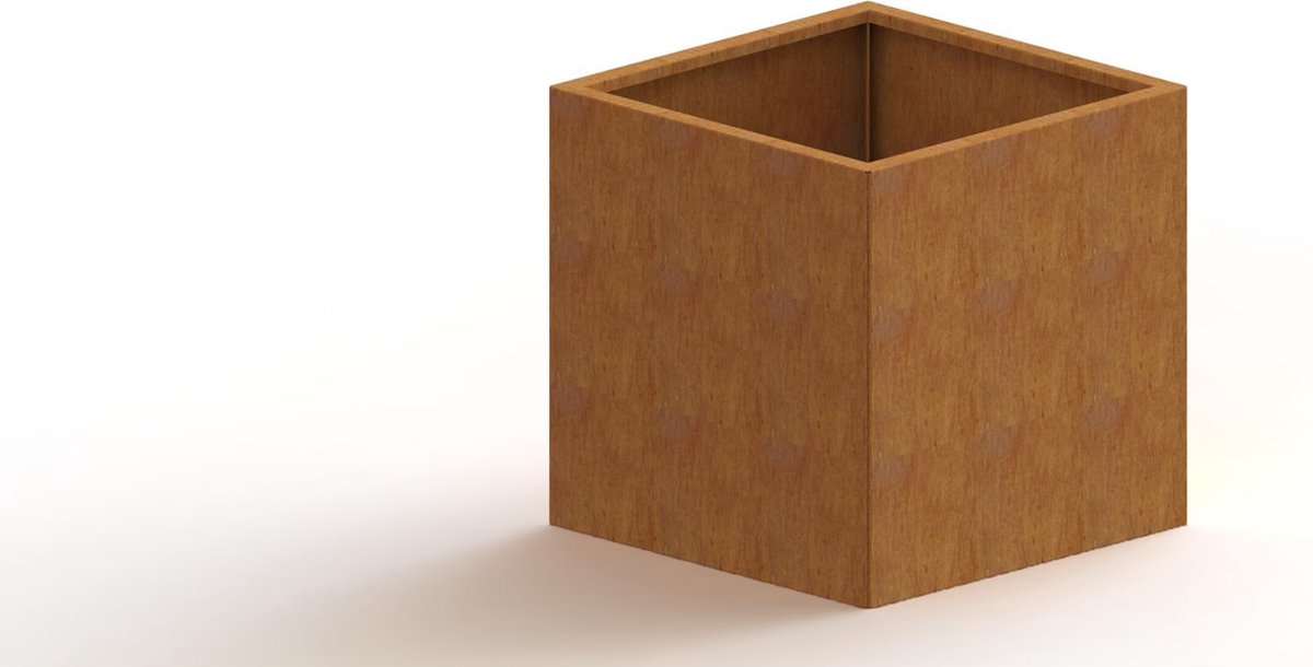 Cortenstaal plantenbak - Vierkant - 70x70x70cm - Roestkleur - Met bodem - MySteel