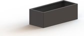 MySteel Gepoedercoat staal plantenbak Texas L120 x B50 cm- Hoogte:  80 cm - Kleur: RAL9005 mat (zwart)