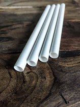 280 stuks witte papieren rietjes 8mm x 200mm (FSC) / white paper straws - 100% composteerbaar