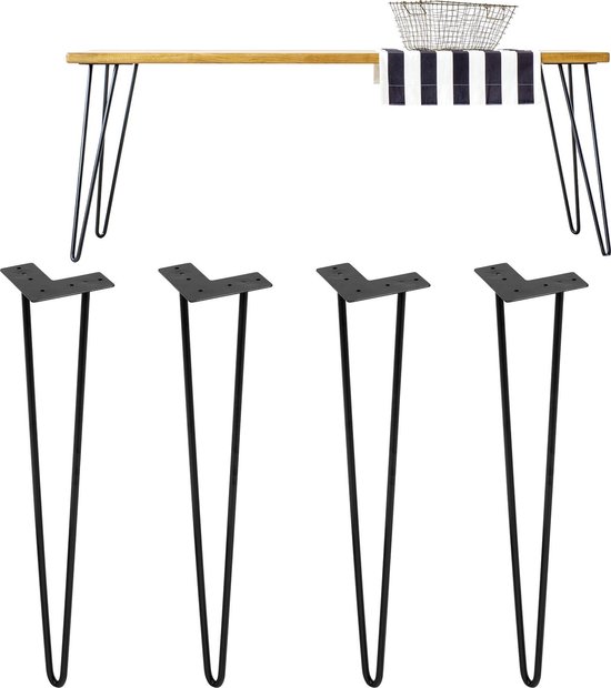 Ml-design Meubelpoten Set 4 Stuks 72 Cm Industriële 4x4 Cm Vierkant Verstelbaar Staal