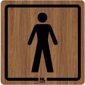 WC bord man 10x10 cm HOUTLOOK zelfklevend