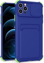 GSMNed – iPhone 11 Pro Max Blauw – hoogwaardig PU Case – iPhone 11 Pro Max Blauw – Card case – shockproof