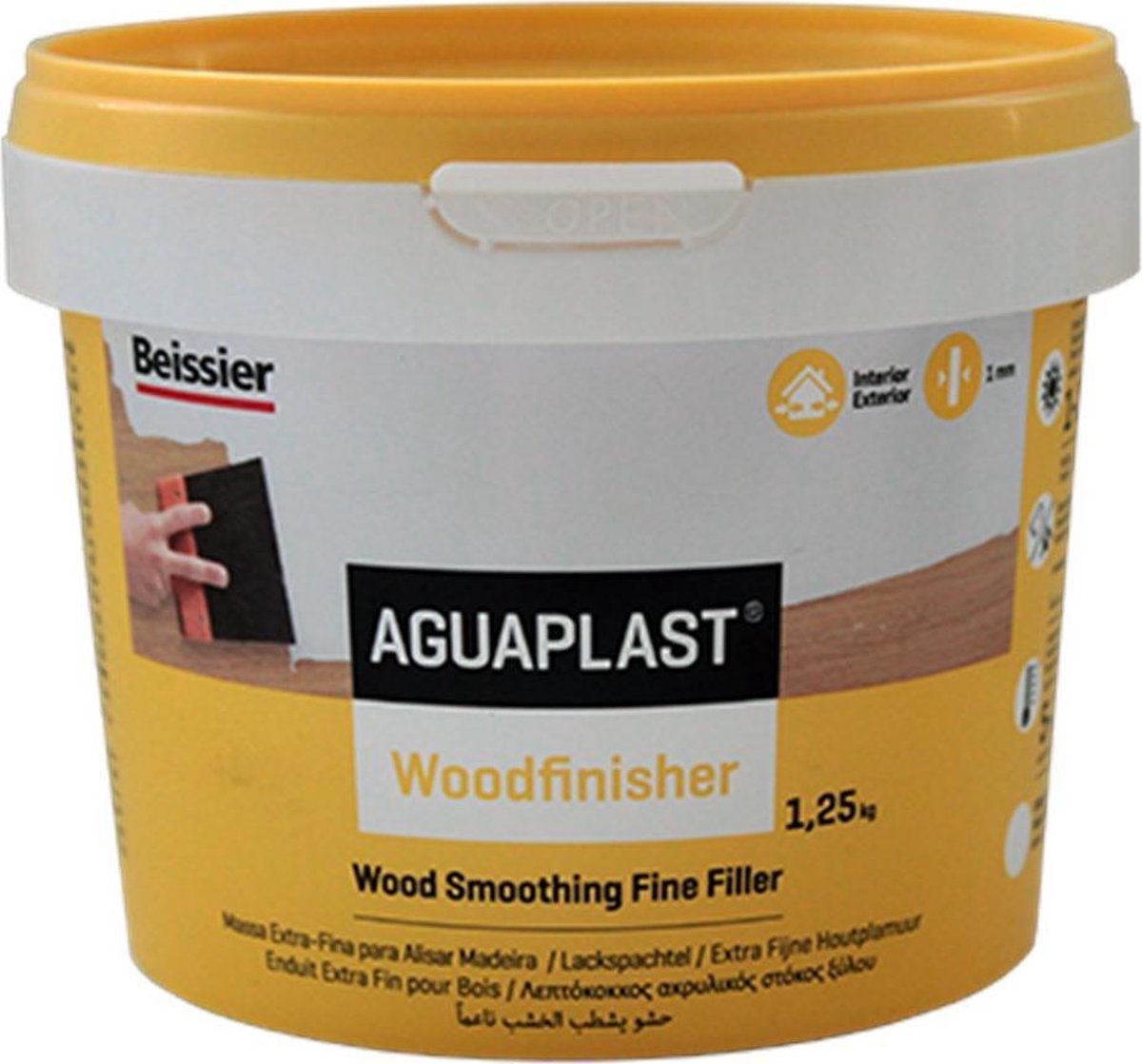 Aguaplast woodfinisher extra fijne houtplamuur - 1,25 kg