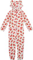 Claesen's Meisjes Velvet Onesie- Bloemen Print- Maat 140-146