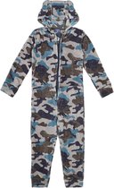 Claesen's Jongens Velvet Onesie-Blauwe Leger Print- Maat 128-134