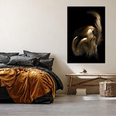 Gold Feather Plexiglas schilderij 80 x 120 cm