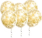 20 Confetti Ballonnen - Goud - papieren Confetti - 40 cm - Latex - Huwelijk - Verjaardag - Feest/Party -