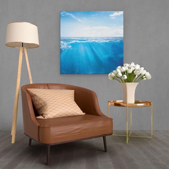 Artaza Peinture sur toile Mer bleue claire sous Water – 70 x 70 – Photo sur toile – Impression sur toile
