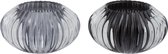 J-Line T-Lichthouder Glas Grijs Mix Smal Assortiment Van 2/ Set van 4 stuks