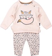 Dirkje - Girls 2 pce babysuit ls trousers Light pink + navy - maat 68