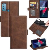 Voor Wiko Power U30 Dual-side Magnetische Gesp Horizontale Flip Lederen Case met Houder & Kaartsleuven & Portemonnee (Bruin)