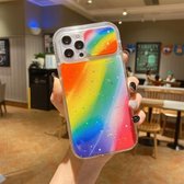 Sliding Camera Cover Design Rainbow Epoxy TPU + PC Shockproof Case voor iPhone 12 (Regenboogpatroon 9)