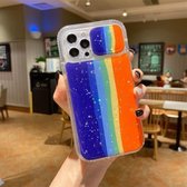 Sliding Camera Cover Design Rainbow Epoxy TPU + PC Shockproof Case voor iPhone 11 Pro Max (Regenboogpatroon 4)