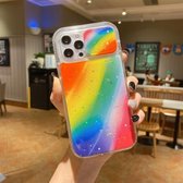 Sliding Camera Cover Design Rainbow Epoxy TPU + PC Shockproof Case voor iPhone 12 Pro Max (Regenboogpatroon 9)
