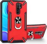 Voor Xiaomi Redmi 9 PC + TPU-beschermhoes met 360 graden draaibare ringhouder (rood)