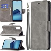 Voor vivo Y20 Retro Lamsleer Textuur Pure Kleur Horizontale Flip PU Lederen Case met Houder & Kaartsleuven & Portemonnee & Lanyard (Grijs)