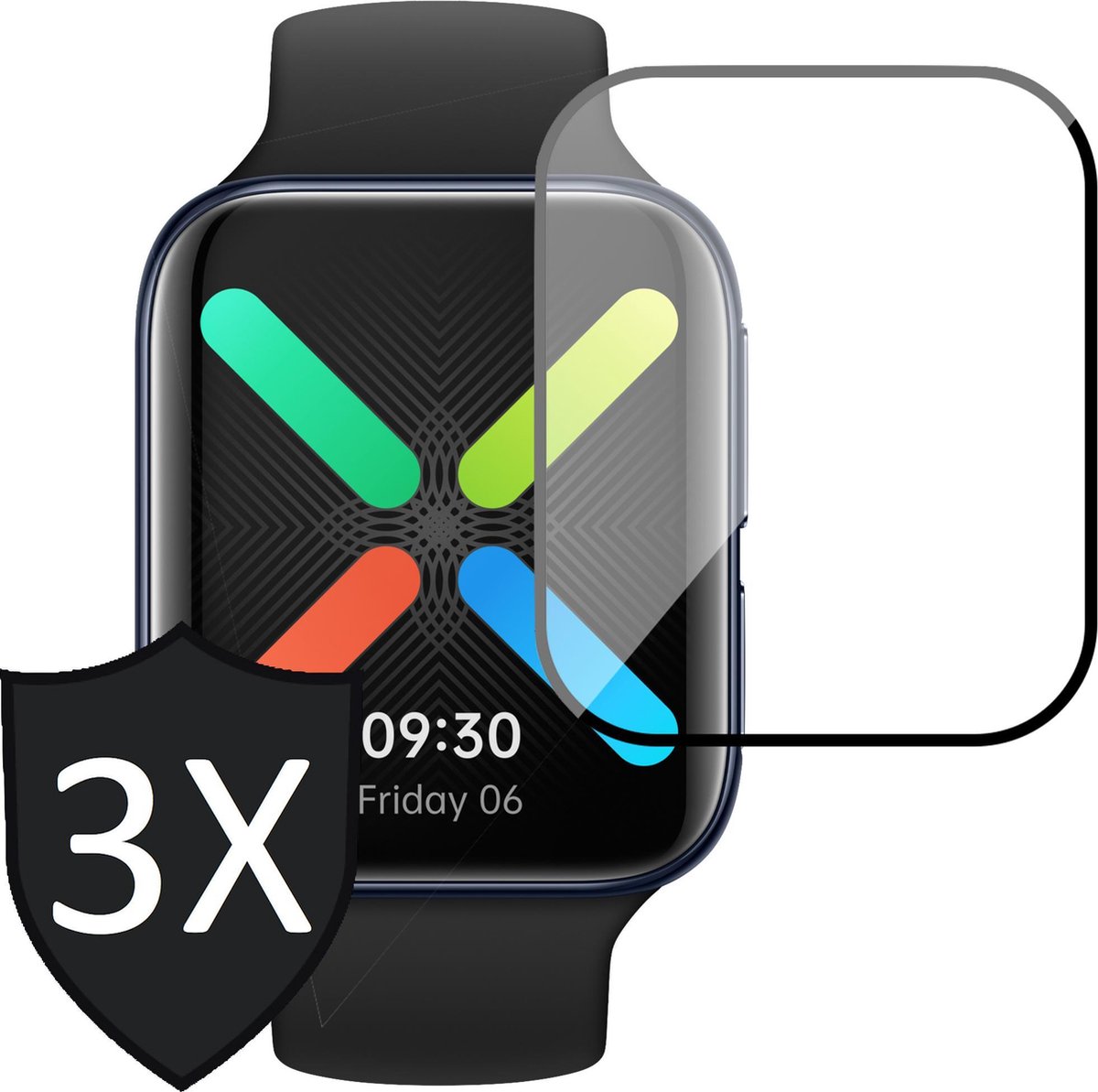 Screenprotector geschikt voor Oppo Watch 2 42 mm - Full Screen Protector - 3 Stuks