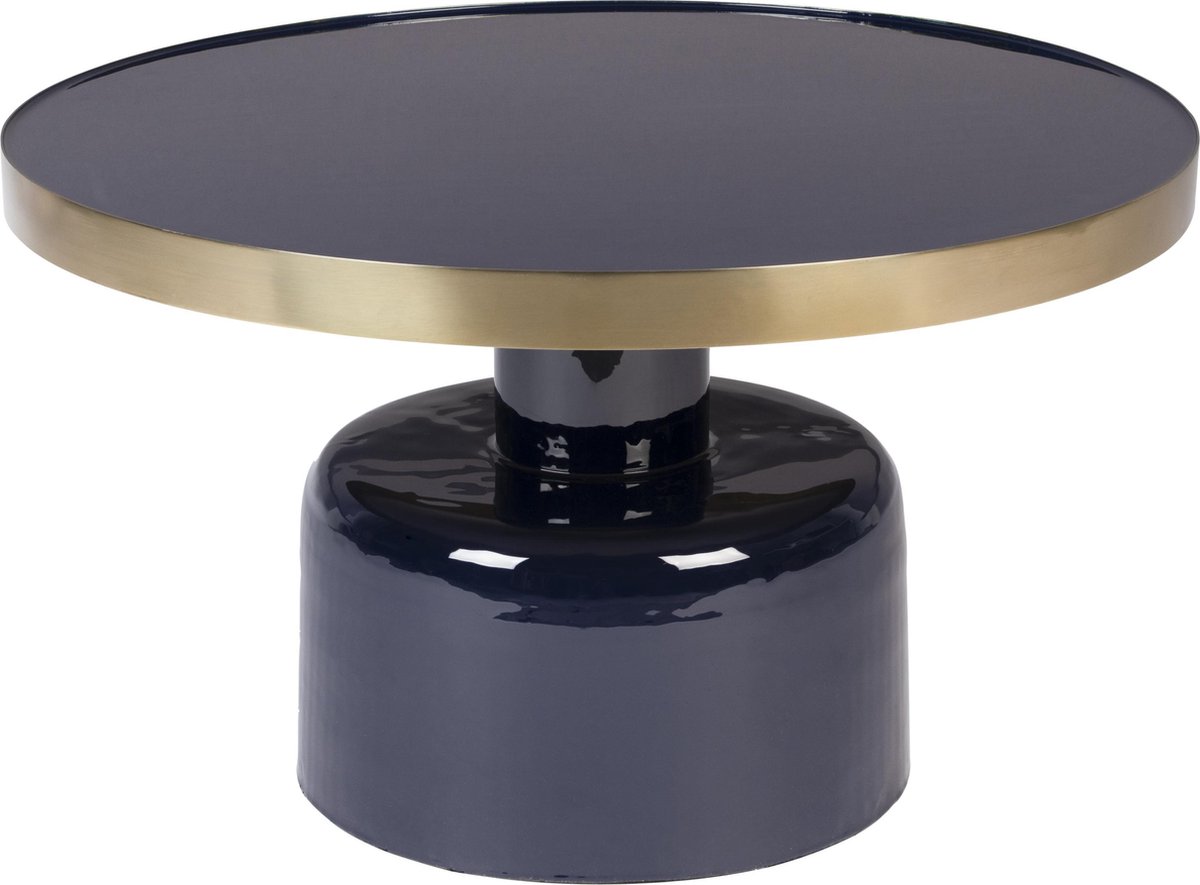 Zuiver Glam Salontafel Rond 60 cm Blauw/ Goud