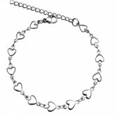 Enkelsieraad- Hartjes- Kinderen- 5-8 jaar- Zilverkleur-15 cm- Enkelbandje- Enkelkettinkje- Charme Bijoux