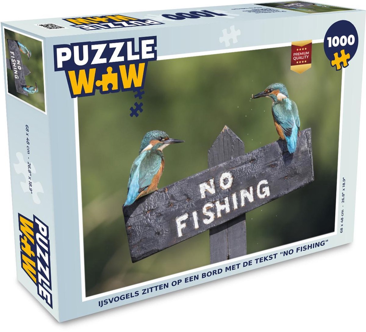 Afbeelding van product PuzzleWow  Puzzel IJsvogels - Bord - Blauw - Legpuzzel - Puzzel 1000 stukjes volwassenen - Sinterklaas Cadeau - Kerstcadeau