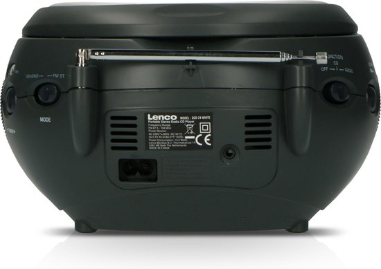 Lenco SCD-24 - Draagbare radio CD speler met AUX-uitgang - Wit - Lenco