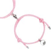 Armband set met magneet | Koppel armband | Roze | Armband dames - Armband heren - Romantisch cadeau - Vriendschap armband
