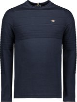 Gabbiano Trui Tricot Trui Met 3d Structuur En Ronde Hals 611707 Navy Mannen Maat - 3XL