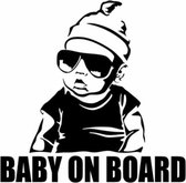 Baby On Board (wit) (20x15cm) Funky