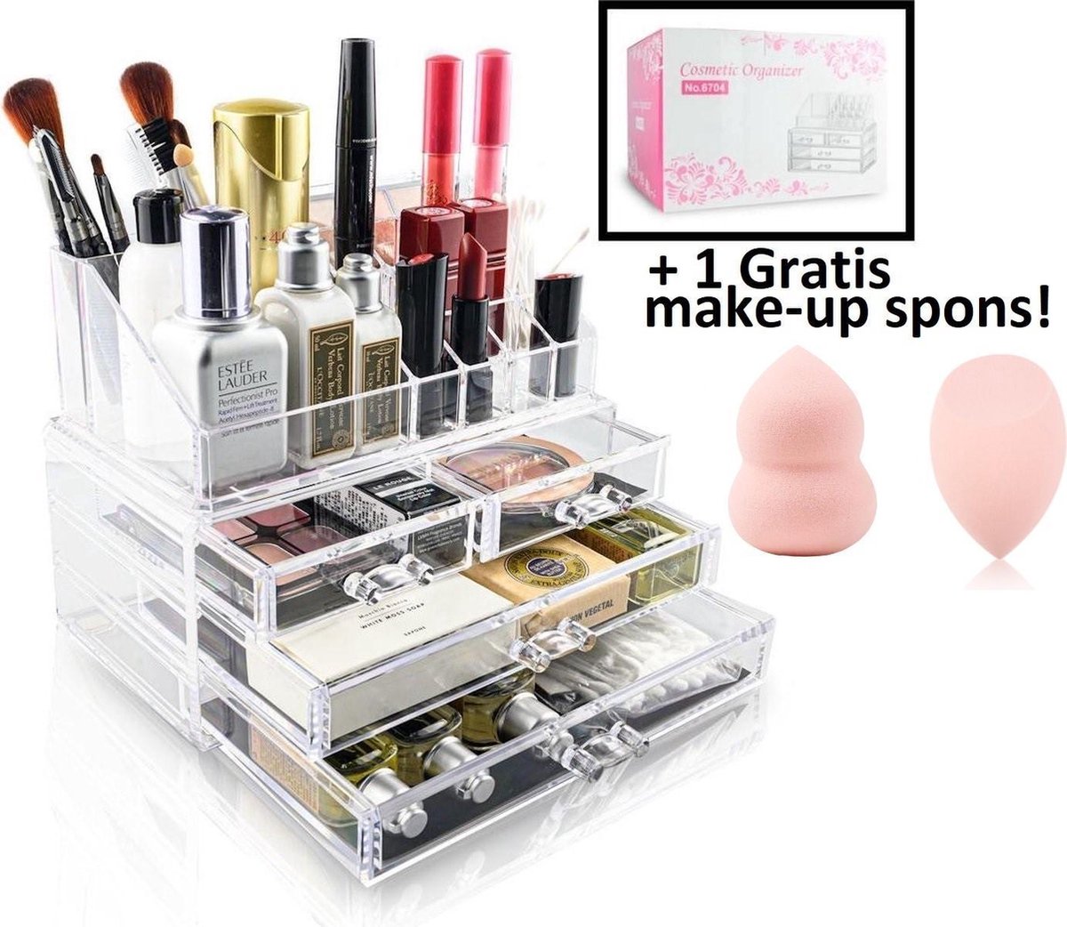 Practico Make-up organizer - Tweedelig - Cosmetica opbergdoos
