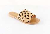 MANOUKIAN leren damesmuiltjes Ilaria Leopard leer