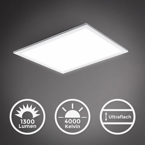 B.K.Licht - Plafonnier - lampe de plafond - Panel ultra slim - lampe de  bureau -... | bol.com