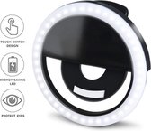 Selfie Licht Ring - LED Verlichting Ring - ZWART - Selfiering LED Mobiele Telefoon - Voor Elke Smartphone - LED Verlichting - Selfie Tool - Make-up Verlichting - 36 Kralen