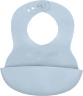 BabyOno siliconen slabbetje met opvangbakje | blauw | vanaf 6 maanden|verstelbare sluiting
