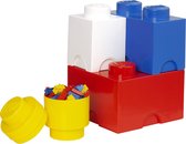 LEGO Storage Opbergbox - 4 stuks - Geel, Rood, Blauw, Wit - Classic - Kunststof