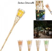 Fakkelkaars - Citronella geur bamboe fakkelkaars - Citronella geur bamboe fakkelkaars -Hoogte 75 cm