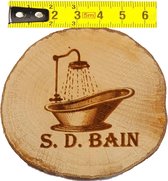 Panneau de porte disque arbre S.D. BAIN -  Deurbordje - Gravure - S.D. BAIN - c.a  8 cm Ø |€ 17,95 incl. Livraison. Handmade Belgian wood products