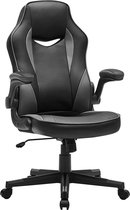 Gaming Chair - Ergonomische Bureaustoel - Computerstoel - in Hoogte Verstelbaar - Belastbaar tot 150 kg - PU-imitatieleer - Kantoor - Thuis - Zwart / Grijs