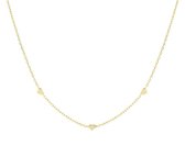 YO&NO - Ketting - Zilver verguld - Anker -  Hartjes -  1,1 mm -  41 + 4 cm - Sieraden vrouw - Zilver 925