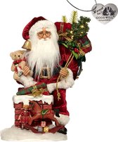 Goodwill Kerstman-Kerstpop Santa Claus LED Lichtjes Rood-Bruin H 45 cm