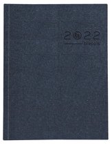 Brepols Agenda 2022 - Ecotiming - Gerecycleerd papier - Kazar gebonden met - 17,1 x 22 cm - Blauw