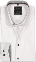 OLYMP Luxor modern fit overhemd - wit 2-ply twill - Strijkvrij - Boordmaat: 40