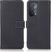 Voor OPPO A93 5G/A74 5G/A54 5G Litchi Textuur PU + TPU Horizontale Flip Lederen Case met Houder & Kaartsleuven & Portemonnee (Donkerblauw)