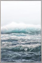 JUNIQE - Poster met kunststof lijst Big Splash Hawaii -40x60 /Blauw &