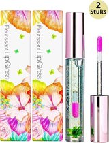 Glamfox Moonlight Flower Lip Gloss - Lip Plumper Lipgloss Met 24 Karaat Goudschilfers En Maanlicht Bloem - 2-Pack